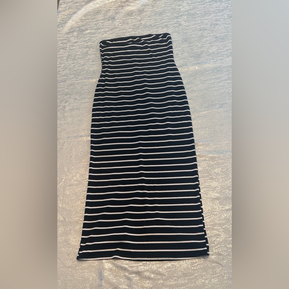 Nike Black and White Strapless Maxi Dress